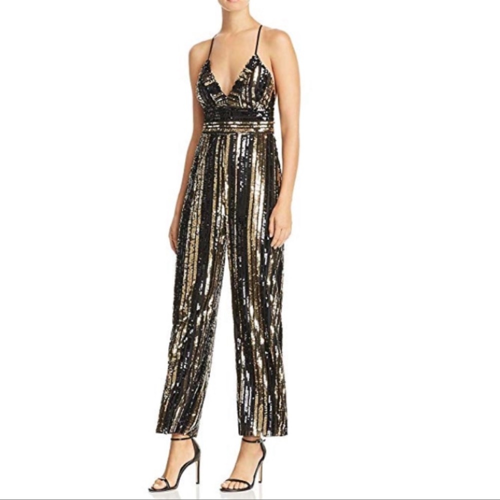 Goldie Sequins Striped Jumpsuit